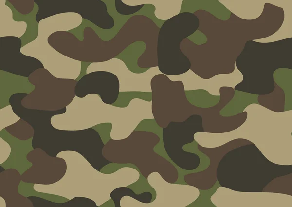 Camouflage nahtlose Muster. Abstrakter militärischer oder jagdlicher Tarnhintergrund. Klassischer Kleidungsstil, der den Camo-Repeat-Druck verdeckt. Grün braun schwarz oliv Farben Wald Textur Camouflage — Stockvektor