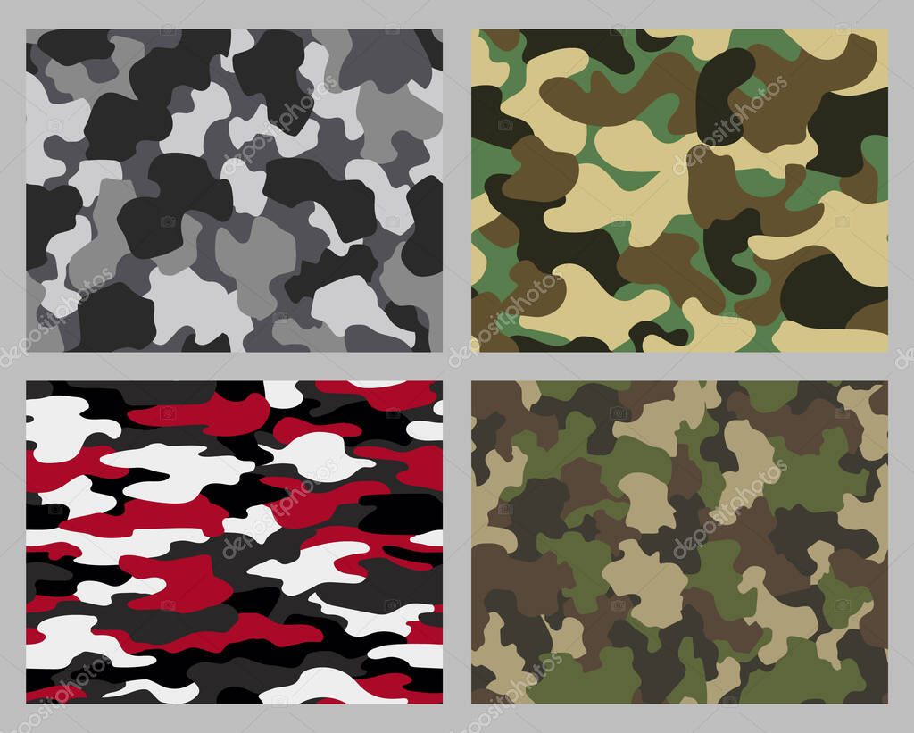 Estilo Militar Color De La Ropa Militar Conjunto De Patrones Sin