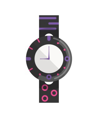 Klasik erkekler ya da kadınlar vektör ikonunu izler. İş adamlarına, akıllı saatlere ve moda saatlerine dikkat edin. Beyaz zemin üzerinde izole bilezik ile düz biçim vektör illüstrasyonu