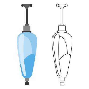 Su filtresinin düz vektör simgesi. Renk ve eskiz stili. Temiz su ve logo için ev bileşenlerinde su filtresi. Su, filtre sistemi konseptiyle arıtılır.