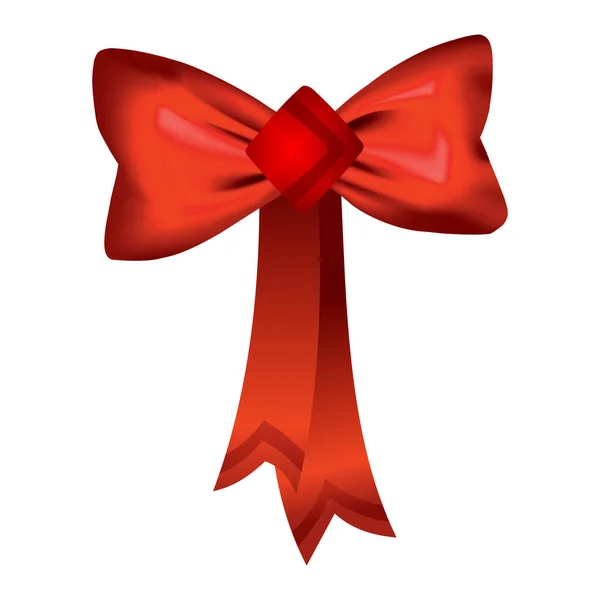 Vektor krásný realistický červený luk. Hedvábný styl elegančního balicího prvku. Může být použit pro dekorace dárky, přání apod. — Stockový vektor
