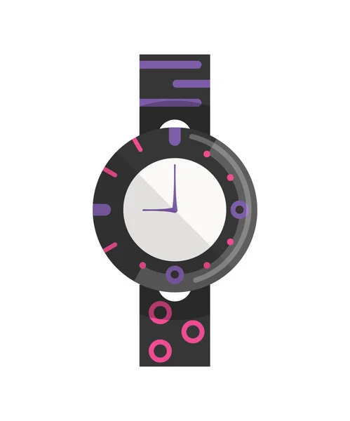 Hommes ou femmes classiques regarder icône vectorielle. Montre pour homme d'affaires, smartwatch et horloge de mode. Illustration vectorielle de style plat avec bracelet isolé sur fond blanc — Image vectorielle