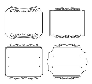 Frame 'e mesaj at. Flourish çerçeve koleksiyonu. Vektör düğün davetiyesi. Metin için yeri olan özet klasik şablonu