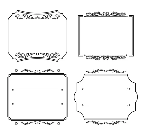 Cornice testo. Fiorisce la collezione di cornici. Biglietto degli inviti al matrimonio vettoriale. Schema modello vintage con posto per il testo — Vettoriale Stock