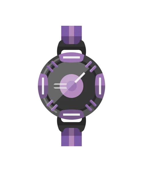 Hombres o mujeres clásicos reloj icono de vectores. Cuidado con el hombre de negocios, reloj inteligente y reloj de moda. Ilustración vectorial de estilo plano con pulsera aislada sobre fondo blanco — Vector de stock