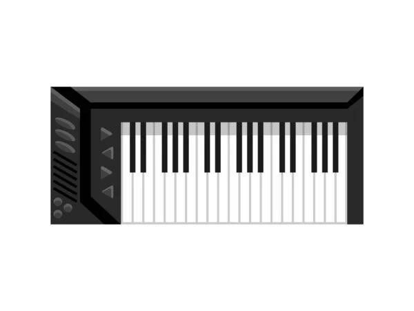 Hudební klávesový nástroj. Izolovaný obraz klávesnice. Vektorová ilustrace - vybavení hudebníka. Nástroj pro milovníky hudby — Stockový vektor