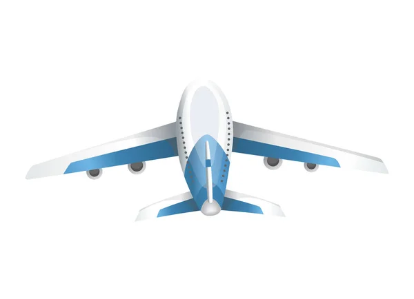 Flygplan på vit bakgrund. Flygplan i sikte. Vektor realistisk flygplanslast. Passagerarplan, himmelsflygande flygplan — Stock vektor