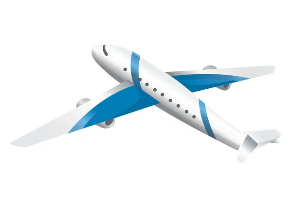 Flygplan på vit bakgrund. Flygplan i sidled. Vektor realistisk flygplanslast. Passagerarplan, himmelsflygande flygplan — Stock vektor