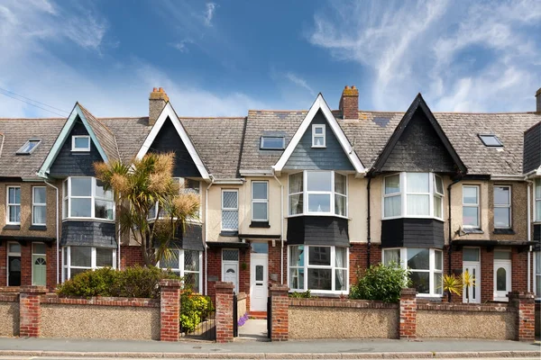 English street of terraced houses, uk Imagens De Bancos De Imagens Sem Royalties