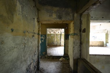 Çok kirlenmiş endüstriyel bir fabrikanın kalıntıları, sanayi serisi.
