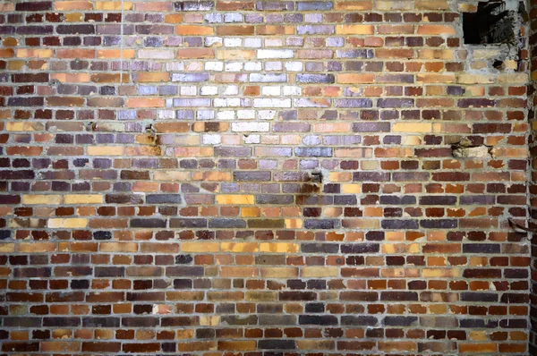 Weitwinkelblick Auf Eine Alte Mauer Verlassene Fabrikhalle — Stockfoto