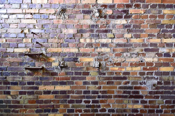 Groothoekzicht Een Oude Muur Verlaten Fabrieksgebouw — Stockfoto