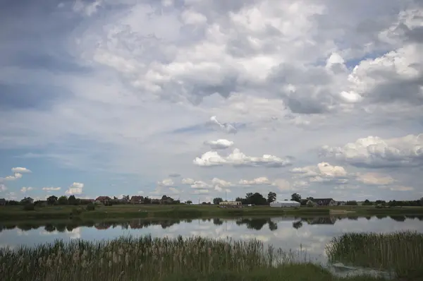 Cielo Blu Nuvole Naturali Serie Natura — Foto Stock