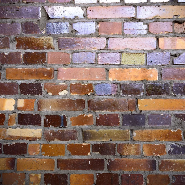 Groothoekzicht Een Oude Muur Verlaten Fabrieksgebouw — Stockfoto