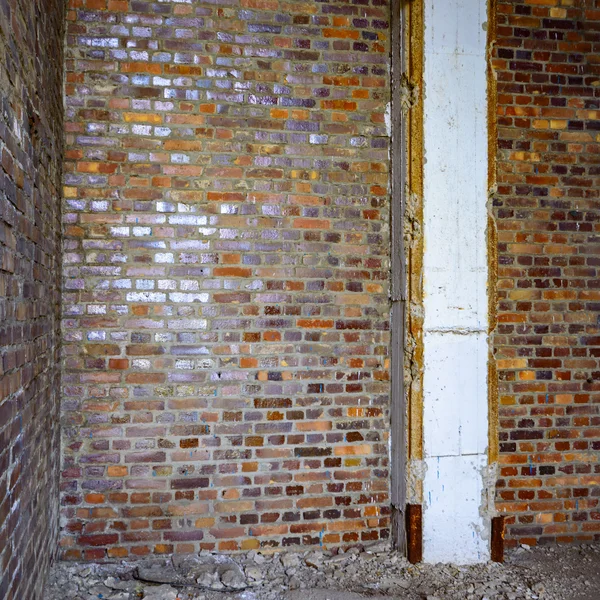 Ampla Vista Ângulo Velho Muro Abandonado Edifício Fábrica — Fotografia de Stock