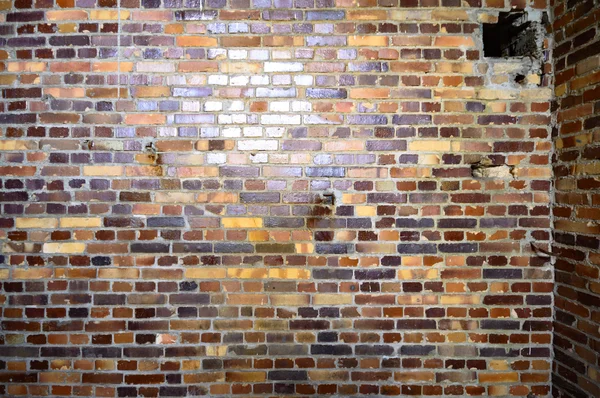 Weitwinkelblick Auf Eine Alte Mauer Verlassene Fabrikhalle — Stockfoto