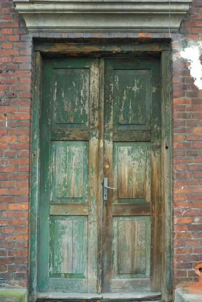 Puerta Color Antiguo Muy Antiguo Del Edificio — Foto de Stock