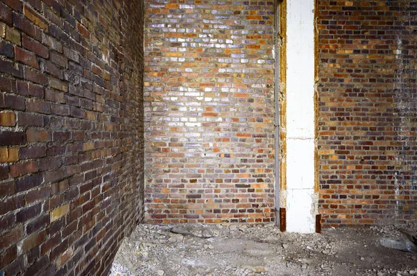 Ampla Vista Ângulo Velho Muro Abandonado Edifício Fábrica — Fotografia de Stock