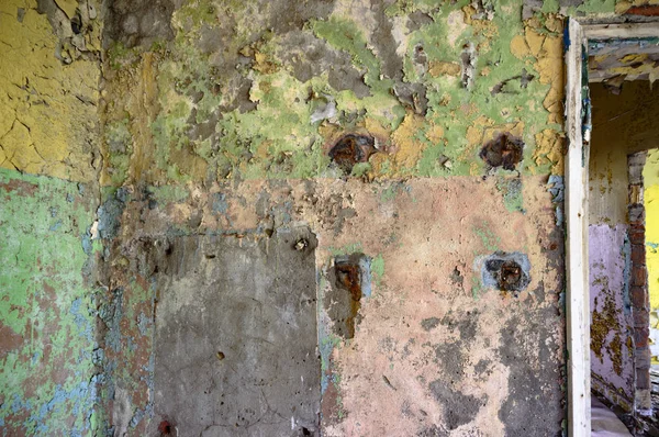 旧墙废弃厂房的广角图 — 图库照片