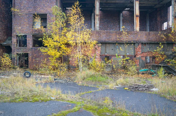 Ruínas Uma Fábrica Industrial Muito Poluída Série Industrial — Fotografia de Stock