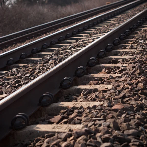 Blick Auf Die Bahnstrecke Einem Sonnigen Tag — Stockfoto