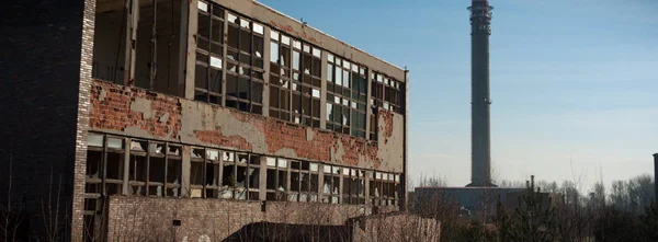 Ruínas Uma Fábrica Industrial Muito Poluída Série Industrial — Fotografia de Stock