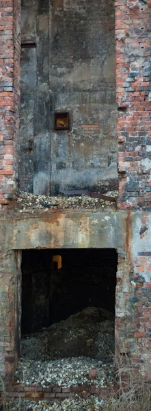 Ruínas Uma Fábrica Industrial Muito Poluída Série Industrial — Fotografia de Stock