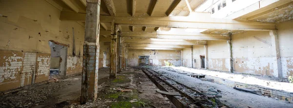 Ruínas Uma Fábrica Industrial Muito Poluída Série Industrial — Fotografia de Stock