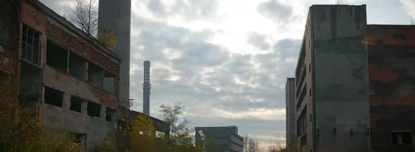 Ruïnes Van Een Zeer Sterk Vervuilde Industriële Fabriek Industriële Series — Stockfoto