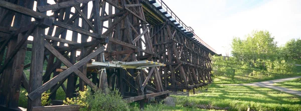 Uitzicht Het Spoor Een Zonnige Dag — Stockfoto