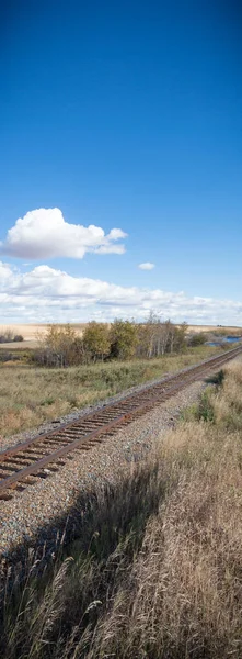 Utsikt Över Järnvägsspåret Solig Dag — Stockfoto