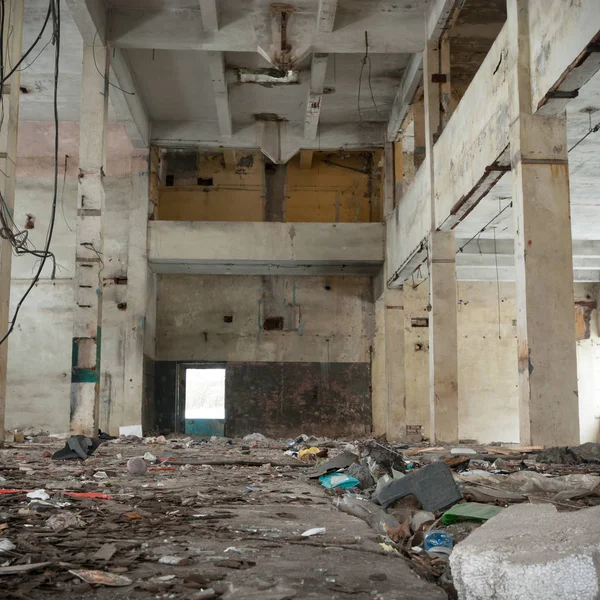 Ruïnes Van Een Zeer Sterk Vervuilde Industriële Fabriek Industriële Series — Stockfoto