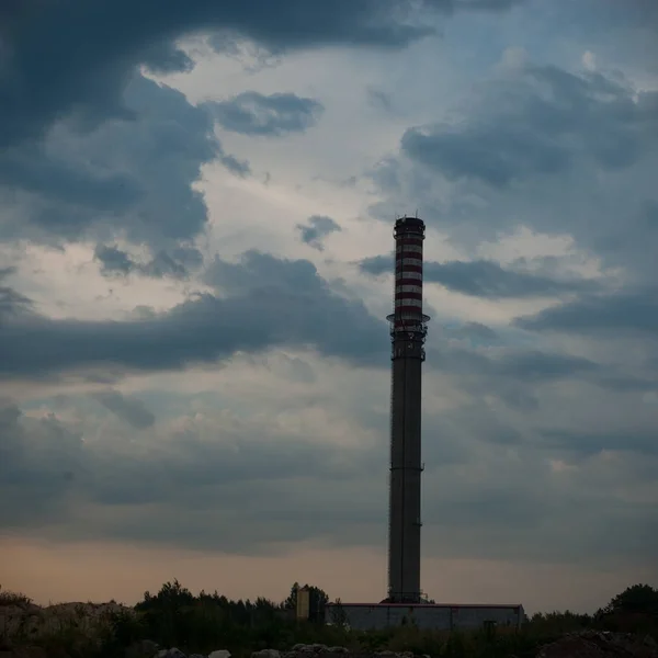 Zříceniny Velmi Silně Znečištěné Průmyslové Továrny Průmyslové Řady — Stock fotografie