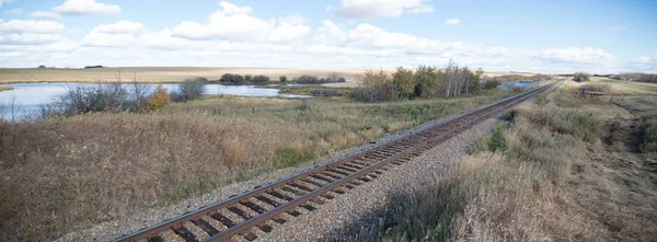 Uitzicht Het Spoor Een Zonnige Dag — Stockfoto