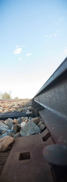 Blick Auf Die Bahnstrecke Einem Sonnigen Tag — Stockfoto