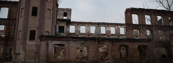 Ruinas Una Fábrica Industrial Muy Contaminada Serie Industrial —  Fotos de Stock