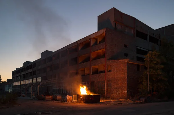 Ruiner Från Mycket Förorenad Industrifabrik Industriserie — Stockfoto