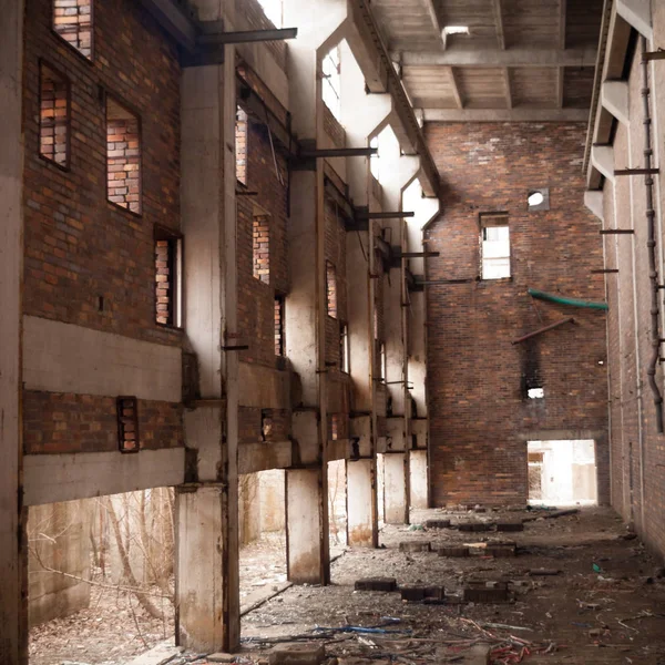 Ruïnes Van Een Zeer Sterk Vervuilde Industriële Fabriek Industriële Series — Stockfoto