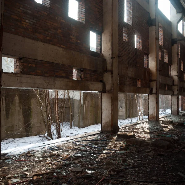 Ruïnes Van Een Zeer Sterk Vervuilde Industriële Fabriek Industriële Series — Stockfoto