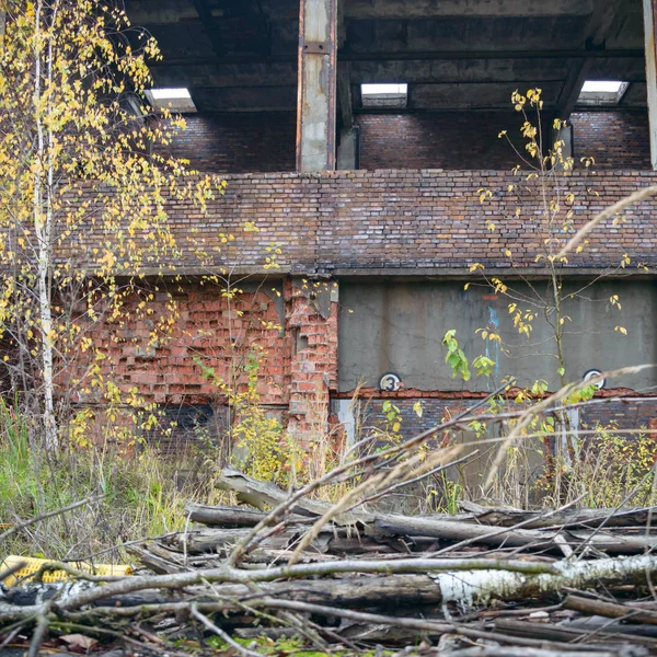 Zříceniny Velmi Silně Znečištěné Průmyslové Továrny Průmyslové Řady — Stock fotografie