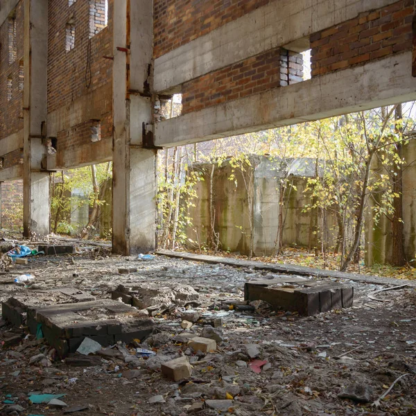 Ruïnes Van Een Zeer Sterk Vervuilde Industriële Fabriek Industriële Series — Stockfoto