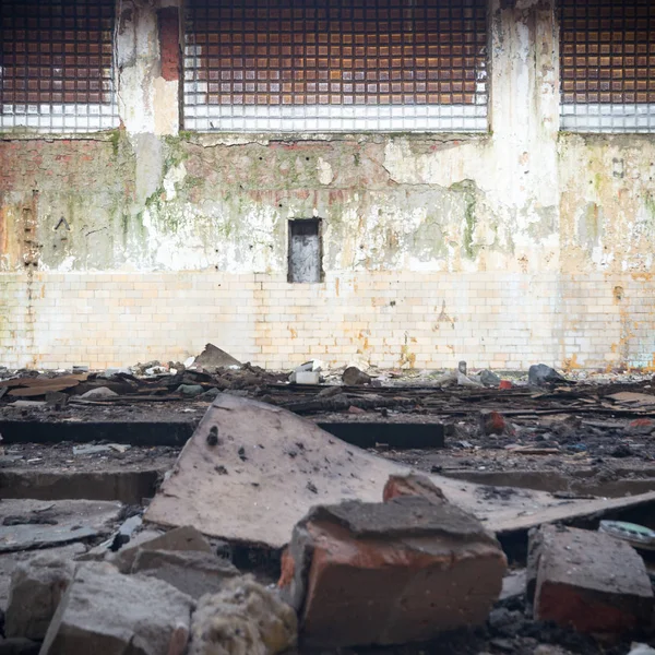 Ruïnes Van Een Zeer Sterk Vervuilde Industriële Fabriek Industriële Series — Stockfoto