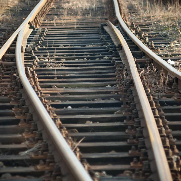 晴れた日の線路の眺め — ストック写真