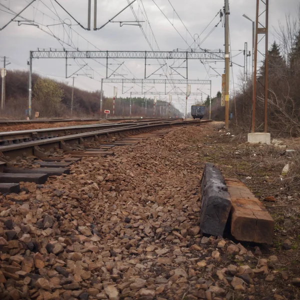 Blick Auf Die Bahnstrecke Einem Sonnigen Tag — Stockfoto