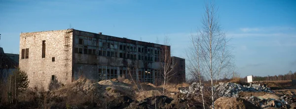 Ruines Une Usine Industrielle Très Polluée Série Industrielle — Photo