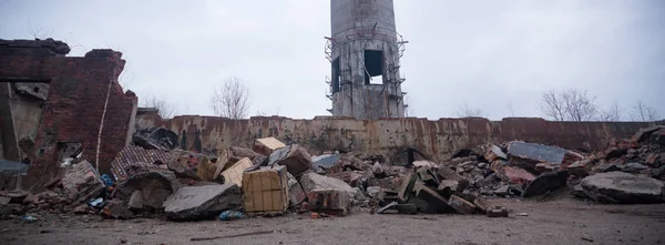 Ruinas Una Fábrica Industrial Muy Contaminada Serie Industrial — Foto de Stock