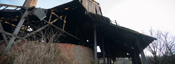 Ruinas Una Fábrica Industrial Muy Contaminada Serie Industrial — Foto de Stock