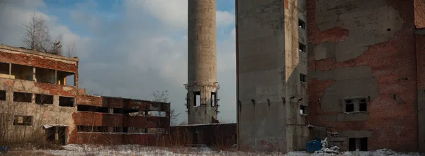 Ruines Une Usine Industrielle Très Polluée Série Industrielle — Photo