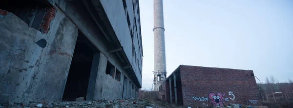 Ruinas Una Fábrica Industrial Muy Contaminada Serie Industrial — Foto de Stock