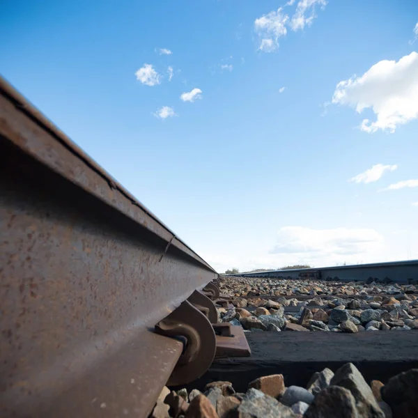 Vista Ferrovia Dia Ensolarado — Fotografia de Stock